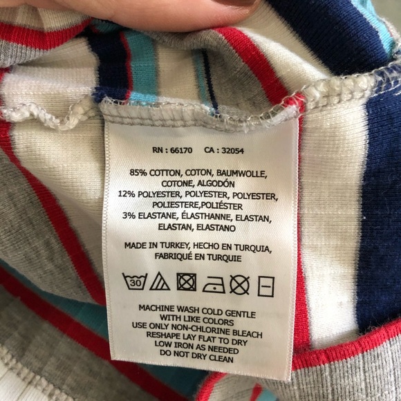 Anthropologie Postmark Stripe Joliette Long Sleeve Ribbed Tee Scoop Neck Large - Picture 6 of 6